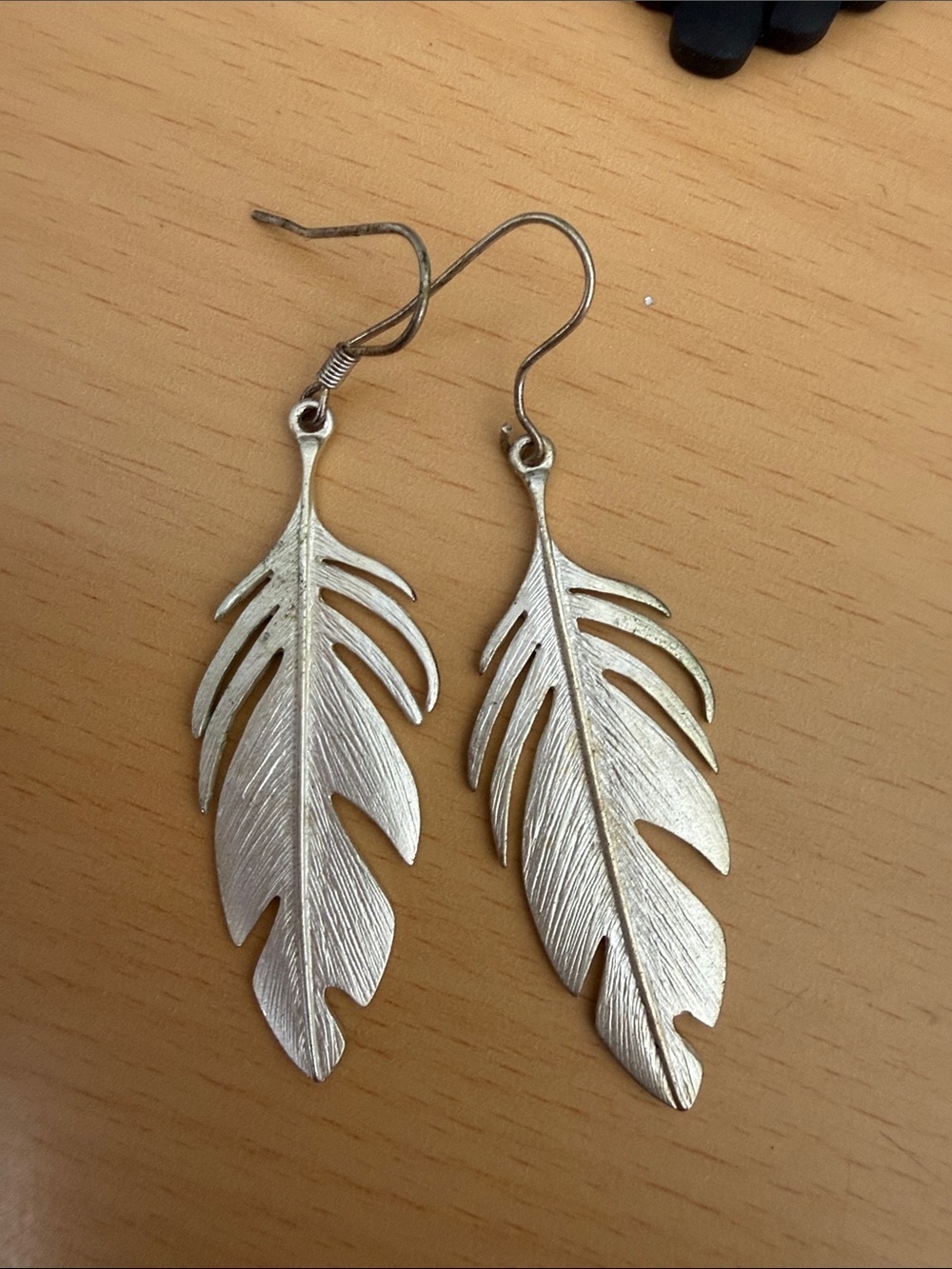 Silver Feather Drop Earrings - Elegant Women Jewelry